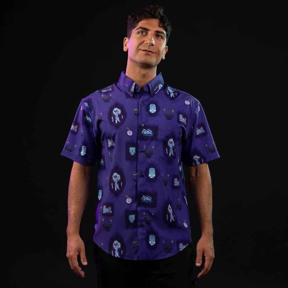 RSVLTS Disney Haunted Mansion Ghostly Gallery KUNUFLEX Short Sleeve Shirt Small